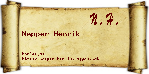 Nepper Henrik névjegykártya